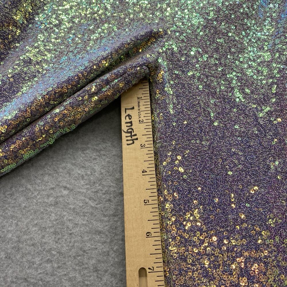 Nasty Gal Iridescent Sequin Flare Pants Womens 8 Silver Disco Festival Bell Btm - Picture 9 of 13
